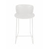 Sia 30 Inch Barstool Chair Set of 2 Curved Back Square White Metal Legs By Casagear Home BM316908