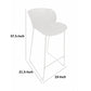 Sia 30 Inch Barstool Chair Set of 2 Curved Back Square White Metal Legs By Casagear Home BM316908