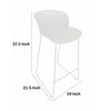 Sia 30 Inch Barstool Chair Set of 2 Curved Back Square White Metal Legs By Casagear Home BM316908