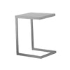 Tom 23 Inch Side End Table Square Tray Top Brushed C Shaped Steel Frame By Casagear Home BM316909