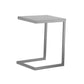 Tom 23 Inch Side End Table Square Tray Top Brushed C Shaped Steel Frame By Casagear Home BM316909