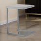 Tom 23 Inch Side End Table, Square Tray Top, Brushed C Shaped Steel Frame By Casagear Home