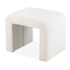 Jea 24 Inch Accent Stool Soft Cushioned Seat White Boucle Panel Legs By Casagear Home BM316914