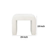 Jea 24 Inch Accent Stool Soft Cushioned Seat White Boucle Panel Legs By Casagear Home BM316914