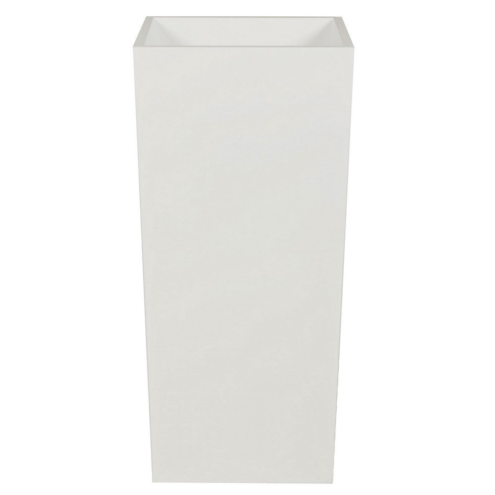 Zeny 32 Inch Tall Planter Vase with Hidden Insert Tapered Barrel White By Casagear Home BM316915