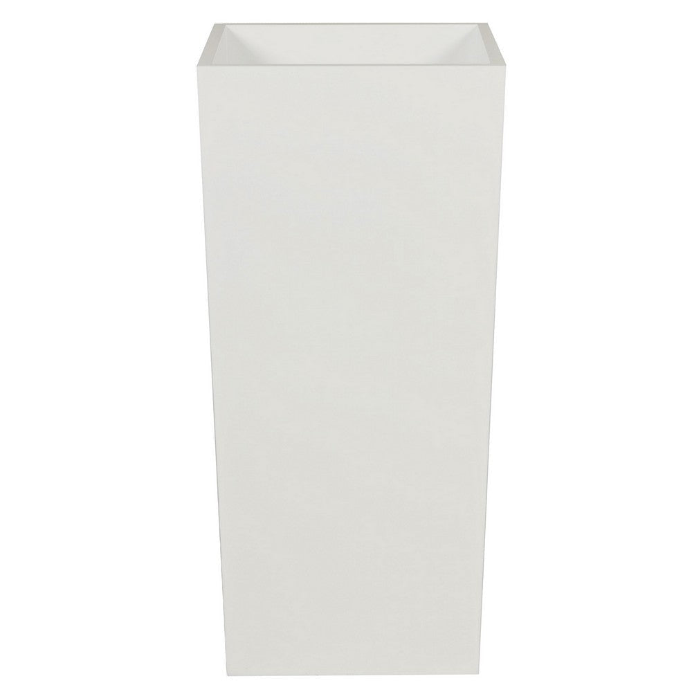 Zeny 32 Inch Tall Planter Vase with Hidden Insert, Tapered Barrel, White By Casagear Home