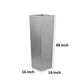 Zeny 48 Inch Tall Planter Vase with Hidden Insert Tapered Barrel Silver By Casagear Home BM316916