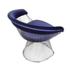 Mimi 27 Inch Accent Armchair Plush Blue Velvet Chrome Wire Cage Base By Casagear Home BM316918