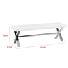 Tia 55 Inch Accent Bench Tufted White Faux Leather X Chrome Steel Legs By Casagear Home BM316927