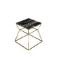 Lio 18 Inch Side End Table Black Marble Top Gold Open Hourglass Frame By Casagear Home BM316937