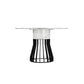 Jett 47 Inch Dining Table White Round Marble Top Metal Cage Frame Base By Casagear Home BM316942