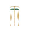 Cato 31 Inch Barstool Chair Foam Green Velvet Gold Steel Open Frame By Casagear Home BM316945