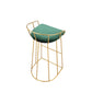 Cato 31 Inch Barstool Chair Foam Green Velvet Gold Steel Open Frame By Casagear Home BM316945