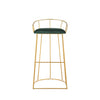 Cato 31 Inch Barstool Chair Foam Green Velvet Gold Steel Open Frame By Casagear Home BM316945