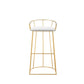 Cato 31 Inch Barstool Chair White Faux Leather Gold Open Steel Frame By Casagear Home BM316947