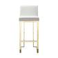 Boly 30 Inch Barstool Chair Cushioned White Faux Leather Gold Cantilever By Casagear Home BM316957