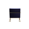 Boly 28 Inch Lounge Chair Navy Blue Velvet Upholstery Gold Steel Frame By Casagear Home BM316962