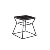 Lio 18 Inch Side End Table Square Marble Top Open Hourglass Frame Black By Casagear Home BM316964