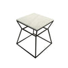 Lio 18 Inch Side End Table White Marble Top Open Hourglass Frame Black By Casagear Home BM316965