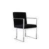 Boly 22 Inch Dining Armchair Chrome Cantilever Steel Base Black Velvet By Casagear Home BM316971