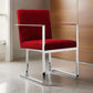 Boly 22 Inch Dining Armchair, Plush Red Velvet, Chrome Cantilever Steel By Casagear Home