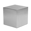 Brioni 20 Inch Tall Side End Table Square Top Brushed Silver Metal Frame By Casagear Home BM316987