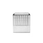 Meza 59 Inch Office Desk Glass Top Waterfall Slatted Panel Silver Finish By Casagear Home BM316990