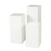 Meta Set of 3 Display Pedestal Plant Stands, Sleek Modern White Finish By Casagear Home