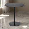 Liki 28 Inch Bistro Dining Table Round Top and Base Modern Black Metal By Casagear Home BM316996