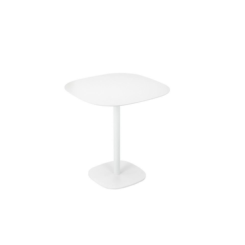 Liki 28 Inch Bistro Dining Table Round Top and Base Modern White Metal By Casagear Home BM316997