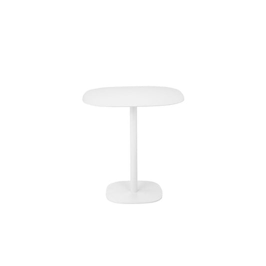 Liki 28 Inch Bistro Dining Table, Round Top and Base, Modern White Metal By Casagear Home