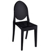 Temmy 20 Inch Set of 4 Dining Chairs Round Back Modern Black Acrylic By Casagear Home BM316998