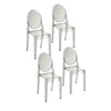 Temmy 20 Inch Set of 4 Dining Chairs Round Back Modern Clear Acrylic By Casagear Home BM316999