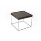 Zen 24 Inch Side End Table Square Brown Wood Top Chrome Steel Frame By Casagear Home BM317008