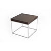 Zen 24 Inch Side End Table Square Brown Wood Top Chrome Steel Frame By Casagear Home BM317008