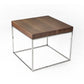 Zen 24 Inch Side End Table Square Brown Wood Top Chrome Steel Frame By Casagear Home BM317008