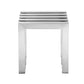 Namo 17 Inch Accent Stool Modern Slatted Design Rectangular Brushed Steel By Casagear Home BM317017