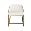 Loer 54 Inch Modern Accent Bench Ivory Boucle Upholstery Sled Brass Legs By Casagear Home BM317022