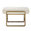 Loer 18 Inch Modern Accent Stool Ivory Boucle Upholstery Sled Brass Legs By Casagear Home BM317023