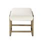 Loer 18 Inch Modern Accent Stool Ivory Boucle Upholstery Sled Brass Legs By Casagear Home BM317023