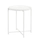 Ely 21 Inch Side End Table White Round Tray Top Modern Open Metal Frame By Casagear Home BM317032