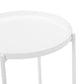 Ely 21 Inch Side End Table White Round Tray Top Modern Open Metal Frame By Casagear Home BM317032