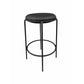 Neni 30 Inch Barstool Set of 2 Round Cushioned Seat Black Faux Leather By Casagear Home BM317038