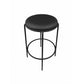 Neni 30 Inch Barstool Set of 2 Round Cushioned Seat Black Faux Leather By Casagear Home BM317038