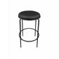 Neni 30 Inch Barstool Set of 2 Round Cushioned Seat Black Faux Leather By Casagear Home BM317038