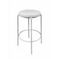 Neni 30 Inch Barstool Set of 2 Round Cushioned Seat White Faux Leather By Casagear Home BM317039