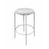 Neni 30 Inch Barstool Set of 2 Round Cushioned Seat White Faux Leather By Casagear Home BM317039