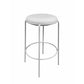 Neni 30 Inch Barstool Set of 2, Round Cushioned Seat, White Faux Leather By Casagear Home