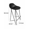 Bert 30 Inch Barstool Chair Set of 2 Low Back Geometric Black Metal By Casagear Home BM317043