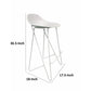 Bert 30 Inch Barstool Chair Set of 2 Low Back Geometric White Metal By Casagear Home BM317044